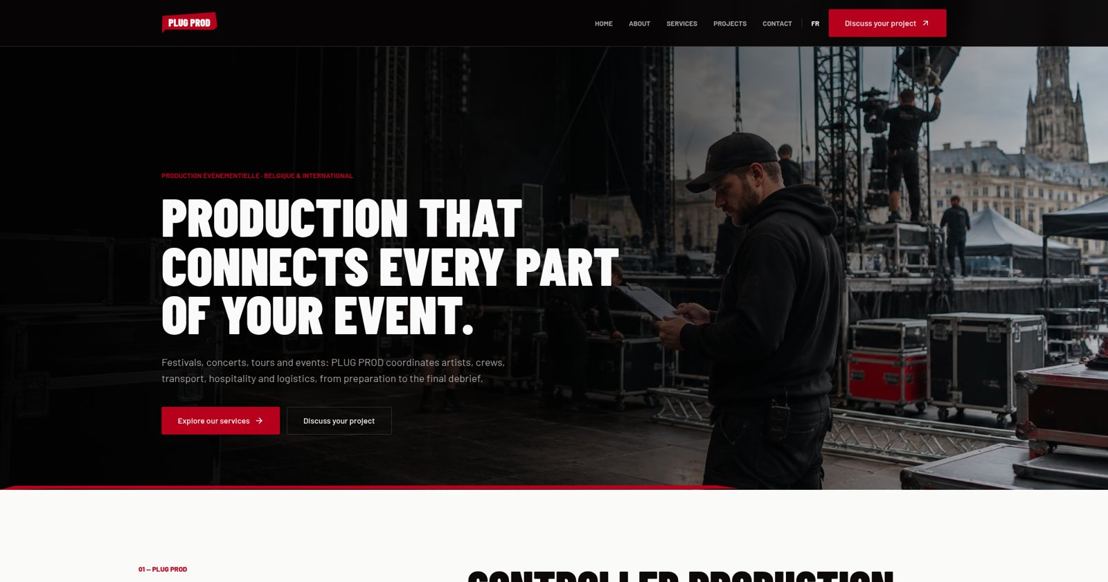 PLUG PROD website homepage